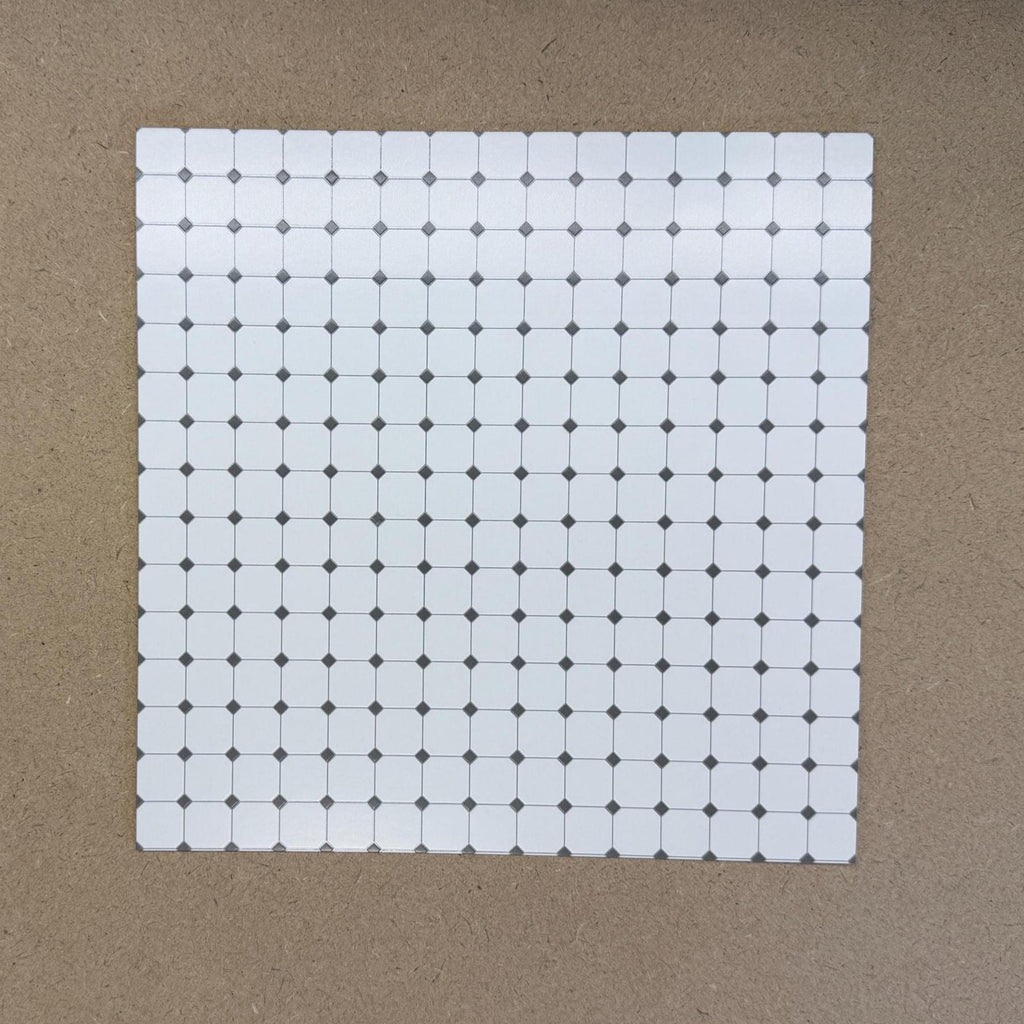 1:12 Scale Embossed Square and Dot Tile Sheet, 8-1/4 inch square, DIY Dollhouse Supply (not self-adhesive)