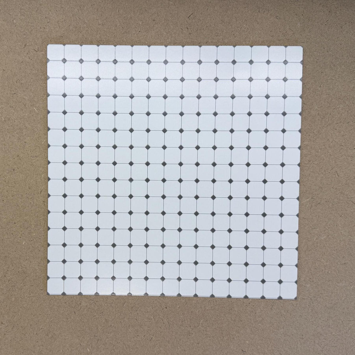 1:12 Scale Embossed Square and Dot Tile Sheet, 8-1/4 inch square, DIY Dollhouse Supply (not self-adhesive)