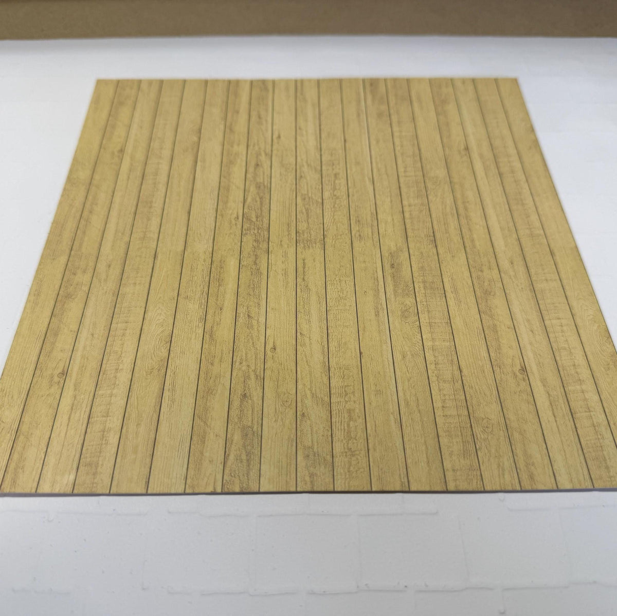 1:12 Scale Embossed Wood Plank Floor and Wall Sheet, 8-1/4 inch square, DIY Dollhouse Supply (not self-adhesive) (beige)