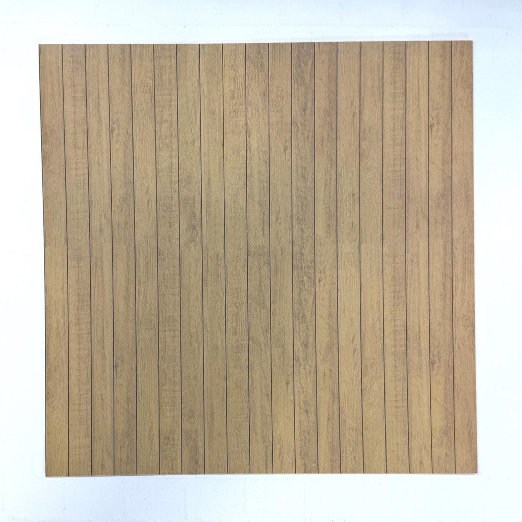 1:12 Scale Embossed Wood Plank Floor and Wall Sheet, 8-1/4 inch square, DIY Dollhouse Supply (not self-adhesive) (dark beige)