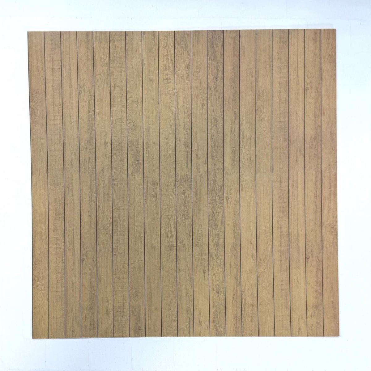 1:12 Scale Embossed Wood Plank Floor and Wall Sheet, 8-1/4 inch square, DIY Dollhouse Supply (not self-adhesive) (dark beige)