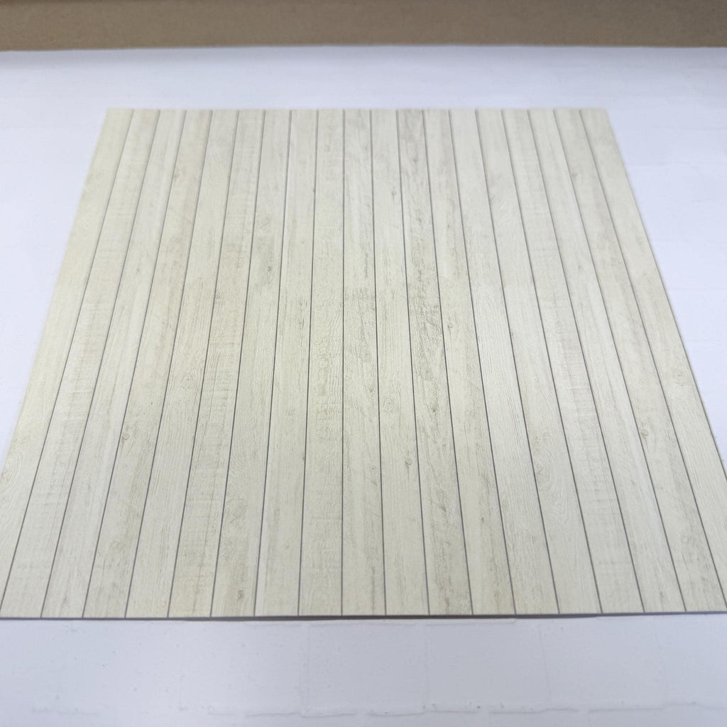 1:12 Scale Embossed Wood Plank Floor and Wall Sheet, 8-1/4 inch square, DIY Dollhouse Supply (not self-adhesive) (white)