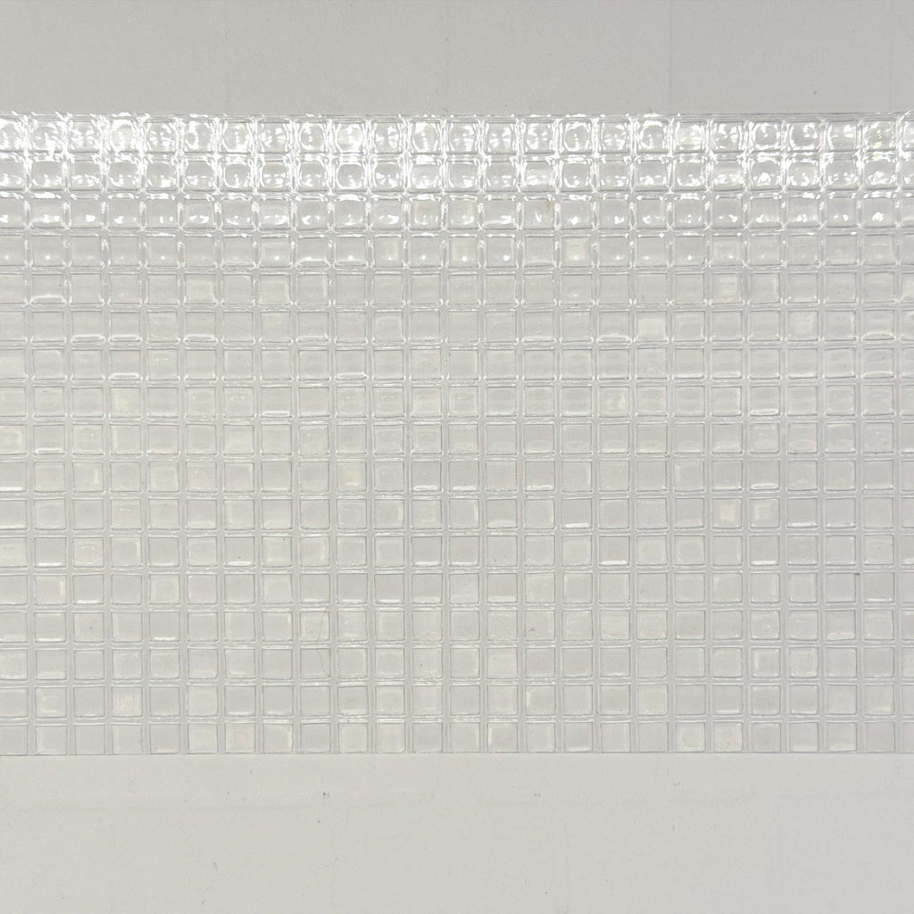 1:12 Scale Miniature Embossed Window Film Set of 2, Clear Textured Glass Block Style, Cut to Size, 8-1/4 inch long, Dollhouse Craft Supply