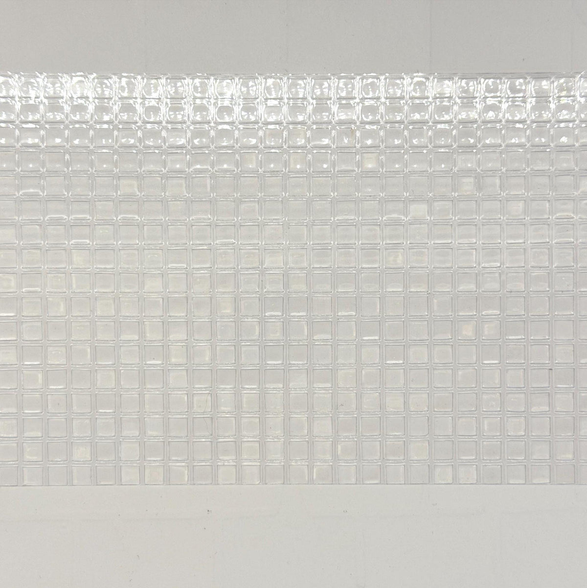 1:12 Scale Miniature Embossed Window Film Set of 2, Clear Textured Glass Block Style, Cut to Size, 8-1/4 inch long, Dollhouse Craft Supply