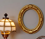 1:12 Dollhouse Miniature Ornate Oval Photo Canvas Frame (Gold) - A095