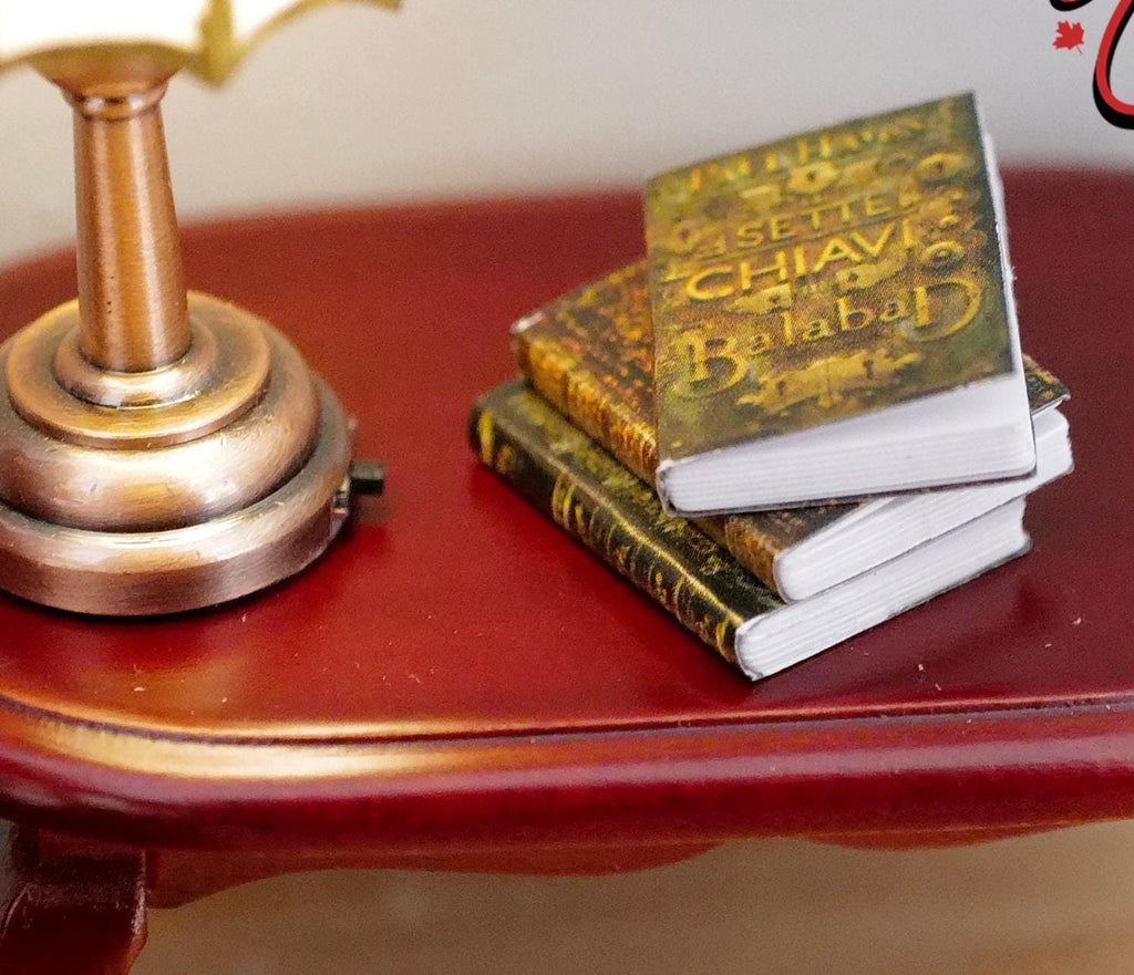 1:12 Dollhouse living room decoration miniature hardcover book set of 3 C039