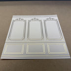 1:12 Scale Miniature Boiserie Wallpaper, Neoclassical Embossed Cardstock, Cut to Size, 8-1/4 inch wide, Not Self-Adhesive (cream)