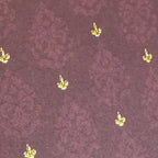 1:12 Scale Embossed Brocade Wallpaper with Fleur de Lis, 8-1/4 inch square, DIY Dollhouse Supply (not self-adhesive) (burgundy)