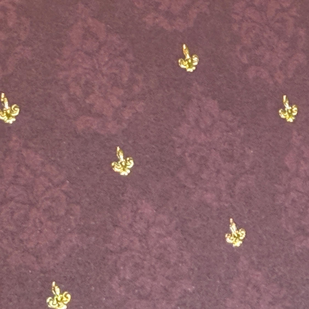 1:12 Scale Embossed Brocade Wallpaper with Fleur de Lis, 8-1/4 inch square, DIY Dollhouse Supply (not self-adhesive) (burgundy)