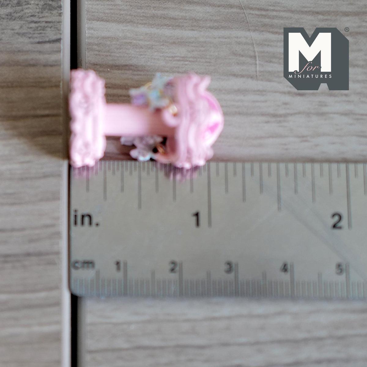 Miniature Carousel 1:12 Scale Dollhouse Decor Spinning Merry Go Round 1-1/8 inch tall (pink) (metal) - B051