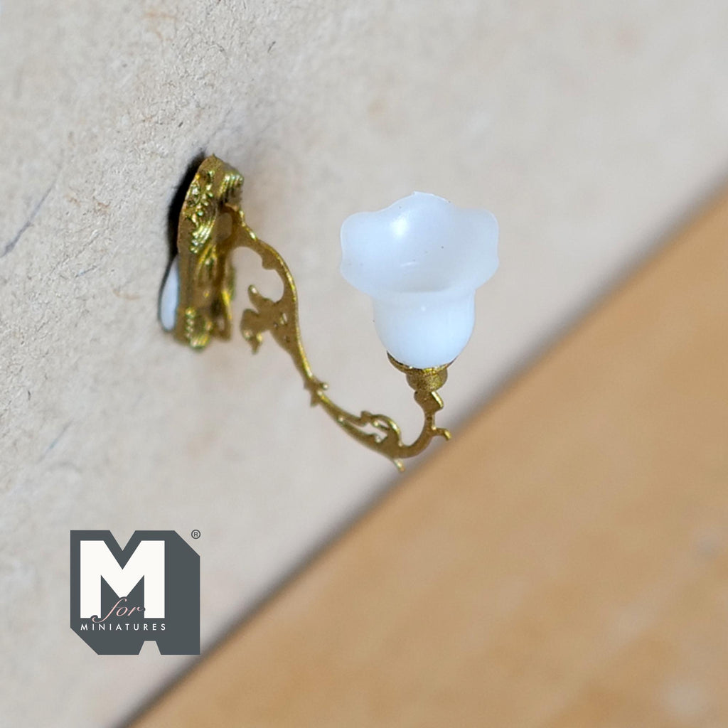 Dollhouse Victorian Tulip Shade Wall Sconce 1:12 Scale Miniature Wall Lamp Light Fixture Lighting (no light) - C078