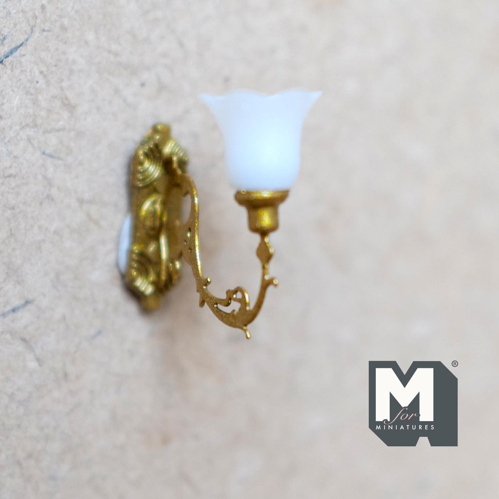 Dollhouse Victorian Tulip Shade Wall Sconce 1:12 Scale Miniature Wall Lamp Light Fixture Lighting (no light) - C078