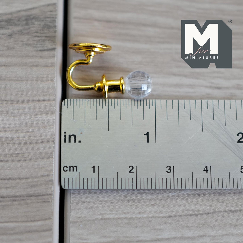 Dollhouse Clear Globe Wall Sconce 1:12 Scale Miniature Wall Lamp Light Fixture Lighting (no light) - C078