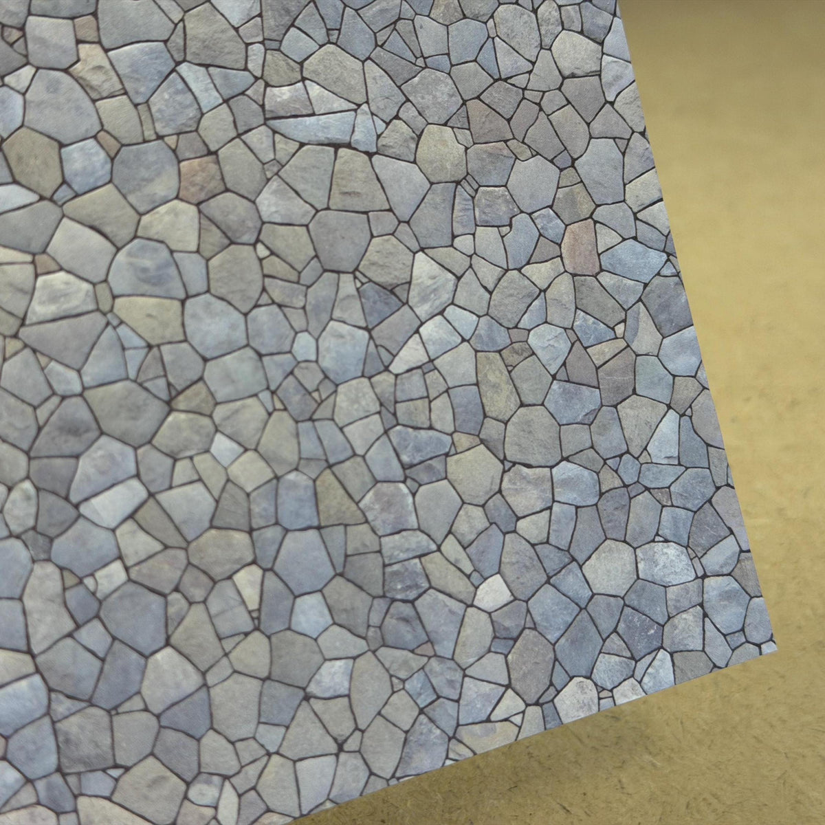 1:12 Scale Embossed Flagstone Paving Sheet, 8-1/4 inch square, DIY Dollhouse Supply (not self-adhesive) (gray)