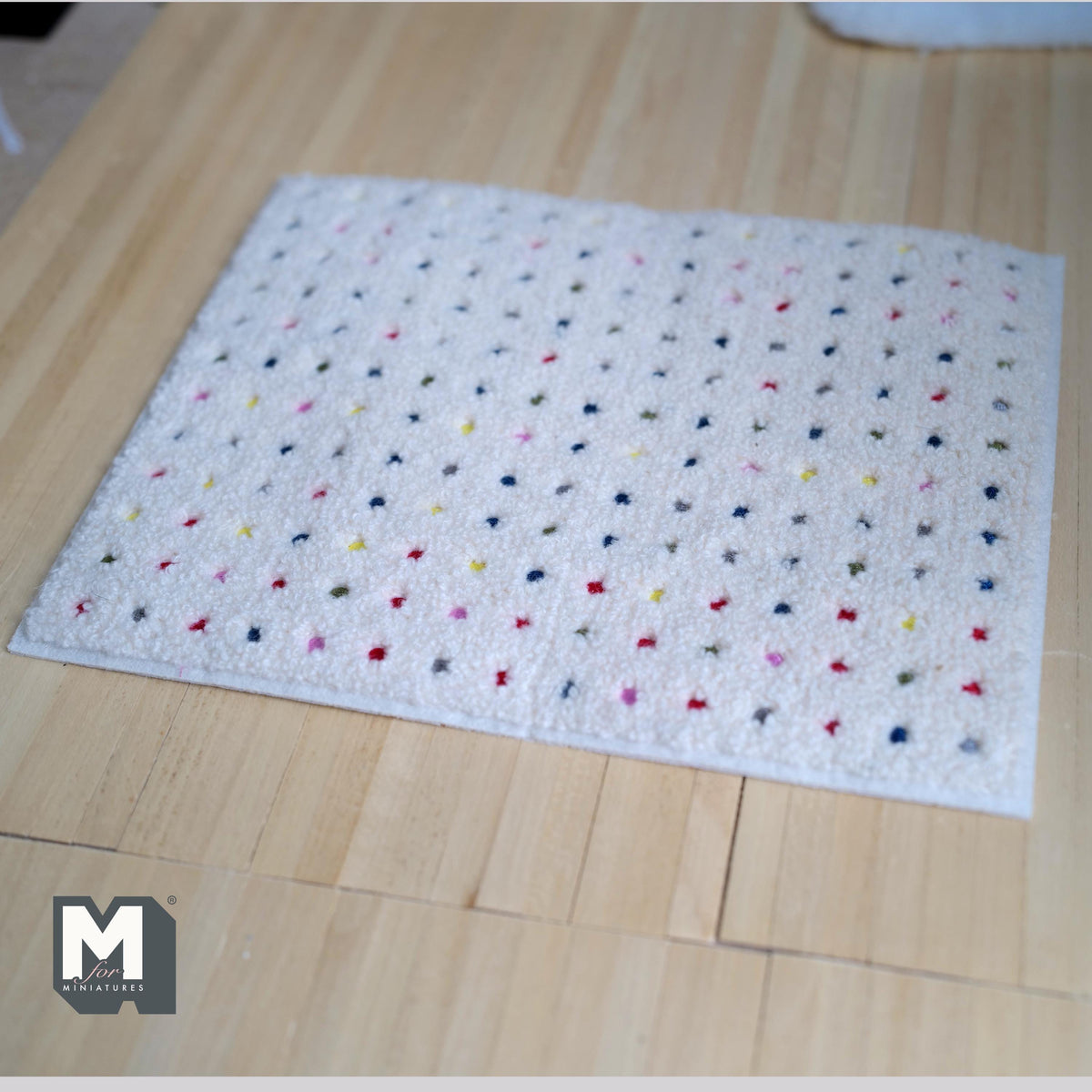 Miniature Multi Color Dot Shag Rug 1:12 Scale Dollhouse Carpet Colorful Modern Rug 7-7/8 inch long - C005