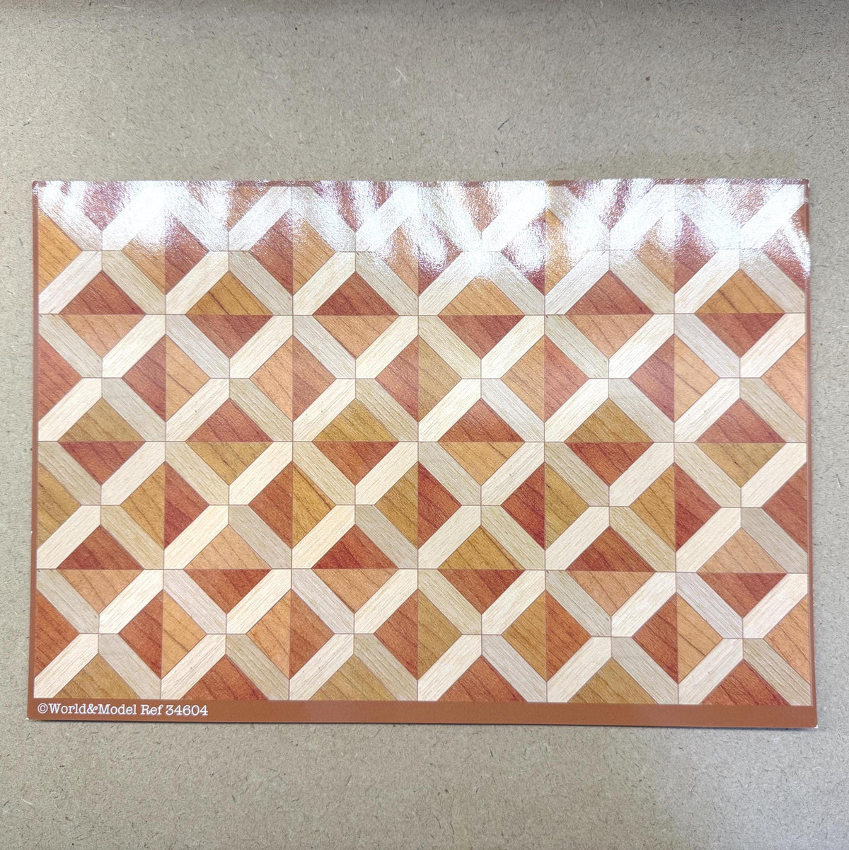 1:12 Scale Miniature Lattice Parquet Flooring Sheet, 11 x 7-3/8 inch, DIY Dollhouse Supply (not self-adhesive)