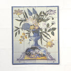 1:12 Scale Miniature Flower Vase Embossed Wall Tile Mural, 4 x 5 Tiles, 2-5/16 x 2-13/16 inch, DIY Dollhouse Supply