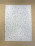 Dollhouse Floral Patterned Wallpaper 1:12 Scale Miniature Paper Sticker A4 Paper Size 8" x 11" (self adhesive) (blue) - Z3
