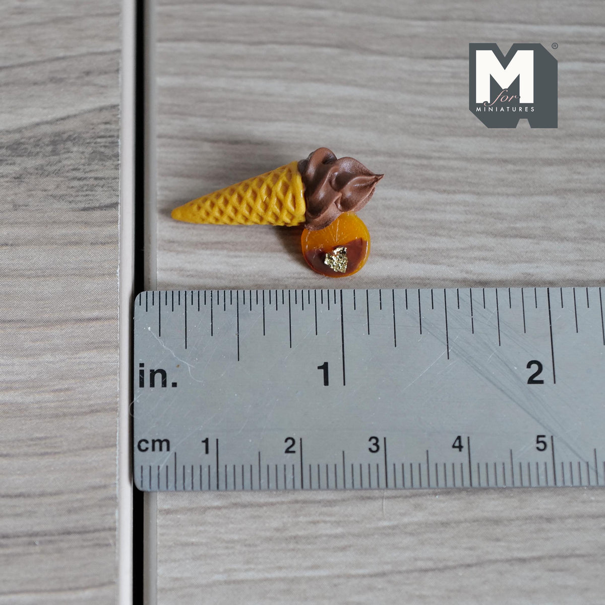 Doll Miniature Soft Ice Cream Cone Sliced orange  - H021