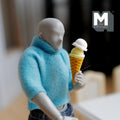 Miniature Vanilla Pistachio Ice Cream 1:12 Scale Dollhouse Fake Food Large Size Waffle Cone 1-1/8 inch tall - E046