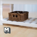 Miniature Faux Wicker Basket 1:12 Scale Dollhouse Rattan Laundry Hamper Storage Bin 1-1/2 inch tall (brown) -