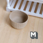 Miniature Oval Faux Wicker Basket 1:12 Scale Dollhouse Rattan Laundry Hamper Storage Bin 13/16 inch tall (beige) - C012