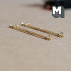 1:12 Scale Miniature Champagne Gold Dollhouse French Door Handles, Set of 2, 1-15/16 inch long (champagne gold)