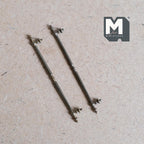 1:12 Scale Miniature Long Door Pulls, French Door Handles Set of 2, Requires Mounting, 1-15/16 inch tall (bronze)