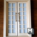 1:12 Scale Miniature Long Door Pulls, French Door Handles Set of 2, Requires Mounting, 1-15/16 inch tall (bronze)