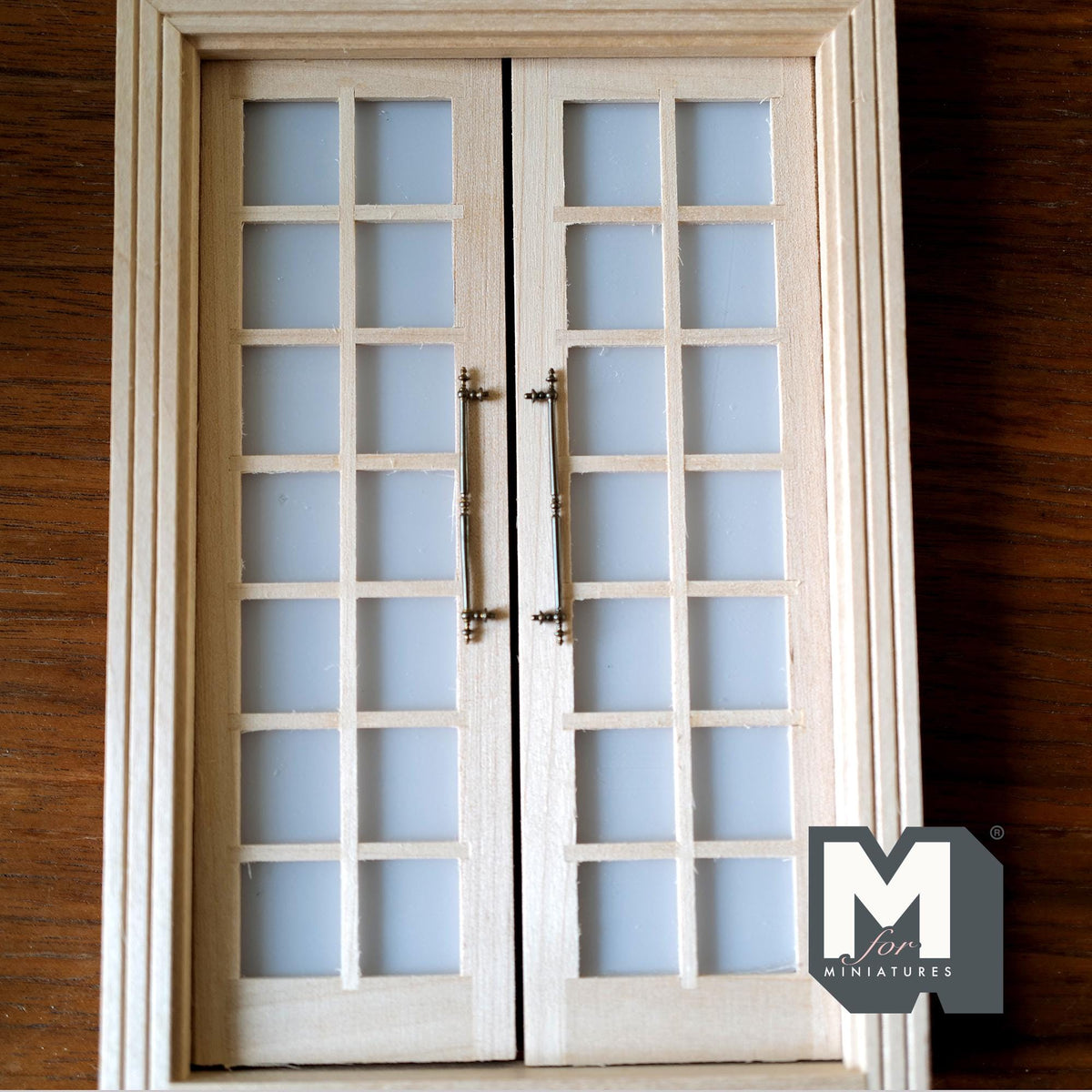 1:12 Scale Miniature Long Door Pulls, French Door Handles Set of 2, Requires Mounting, 1-15/16 inch tall (bronze)