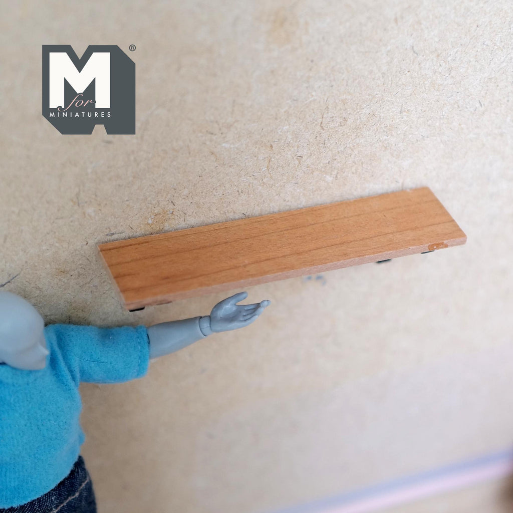 Miniature Floating Shelf 1:12 Scale Dollhouse Wall Mount Shelf Display Shelf 3-9/16 inch long - A070