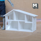1:144 Scale Micro Dollhouse 1 Inch Scale Playroom Accessory & Miniature Toy House 3-15/16 inch wide (white) - A051
