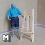 Miniature Canvas Easel Stand 1:12 Scale Painting Easel Tripod Easel Drawing Stand 4-15/16 inch tall - I028