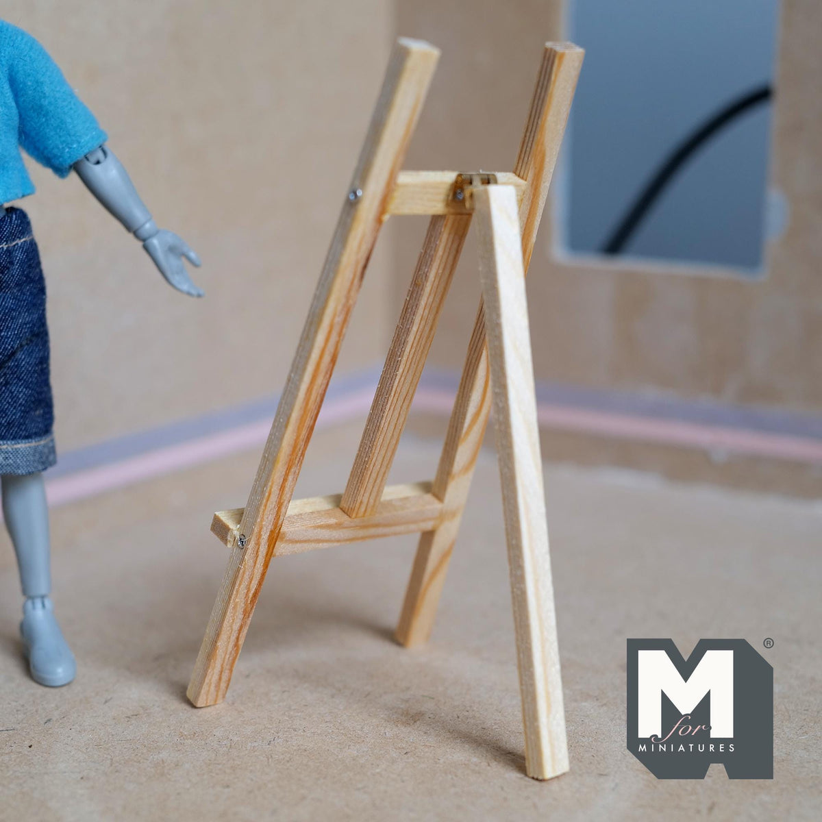 Miniature Canvas Easel Stand 1:12 Scale Painting Easel Tripod Easel Drawing Stand 4-15/16 inch tall - I028
