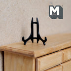 Miniature Picture Holder 1:12 Scale Dollhouse Plate Stand Book Holder 1-1/8 inch tall (black) - C025