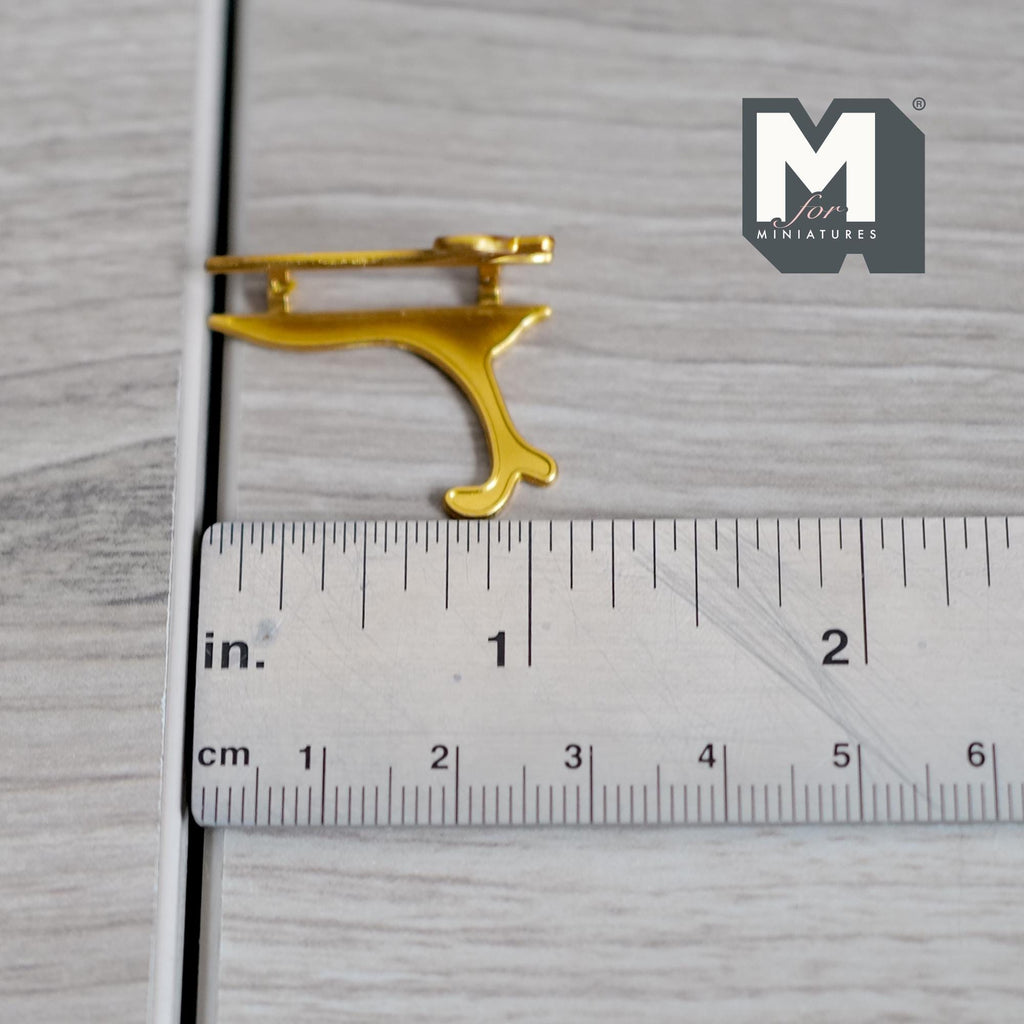 Miniature Picture Holder 1:12 Scale Dollhouse Plate Stand Book Holder 1-1/8 inch tall (gold) - C025