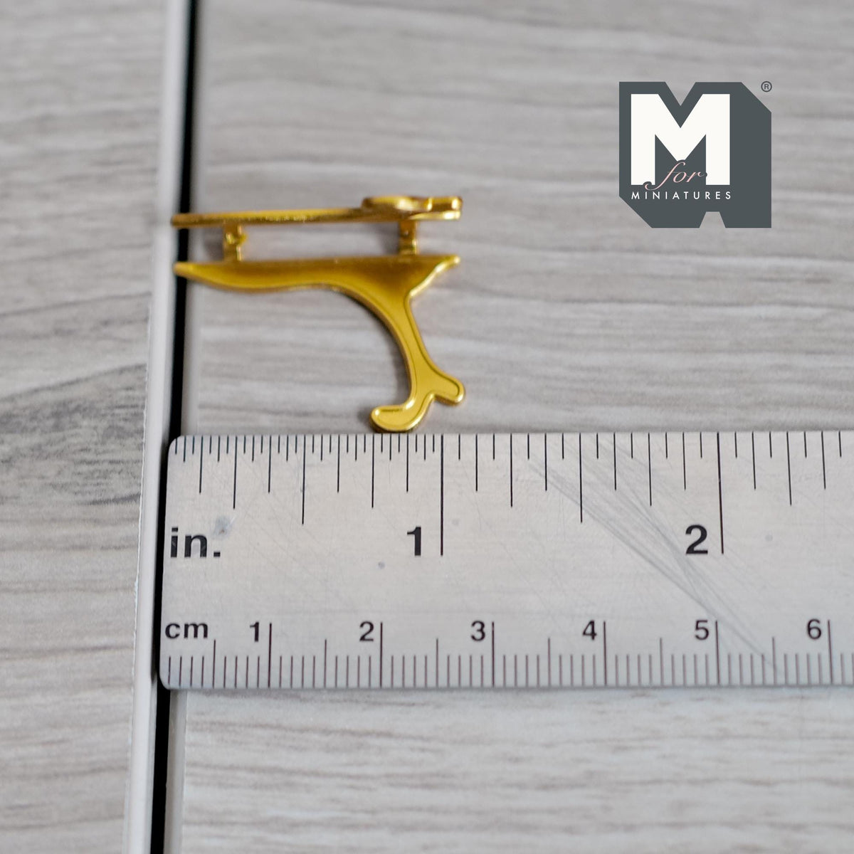 Miniature Picture Holder 1:12 Scale Dollhouse Plate Stand Book Holder 1-1/8 inch tall (gold) - C025