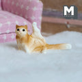 Miniature Ginger Tabby Cat Leg Grooming - 1:12 Scale Dollhouse Cat Figurine 1-13/16 inch long - B031