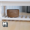 Miniature Oval Faux Wicker Basket 1:12 Scale Dollhouse Rattan Laundry Hamper Storage Bin 13/16 inch tall (brown) - C012