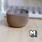 Miniature Oval Faux Wicker Basket 1:12 Scale Dollhouse Rattan Laundry Hamper Storage Bin 13/16 inch tall (brown) - C012