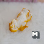 Miniature Tummy Up Cat Figurine 1:12 Scale Dollhouse Orange White Cat Lying on Back 1-3/4 inch long (resin) - B046