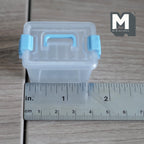 Miniature Storage Tote with Lid 1:12 Scale Dollhouse Clear Plastic Bin with Latches 1-7/8 inch long - C099