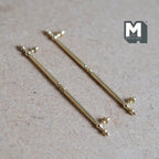 1:12 Scale Miniature Champagne Gold Dollhouse French Door Handles, Set of 2, 1-15/16 inch long (champagne gold)