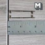 1:12 Scale Miniature Long Door Pulls, French Door Handles Set of 2, Requires Mounting, 1-15/16 inch tall (bronze)