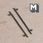 1:12 Scale Miniature Long Door Pulls, French Door Handles Set of 2, Requires Mounting, 1-15/16 inch tall (metallic gray)