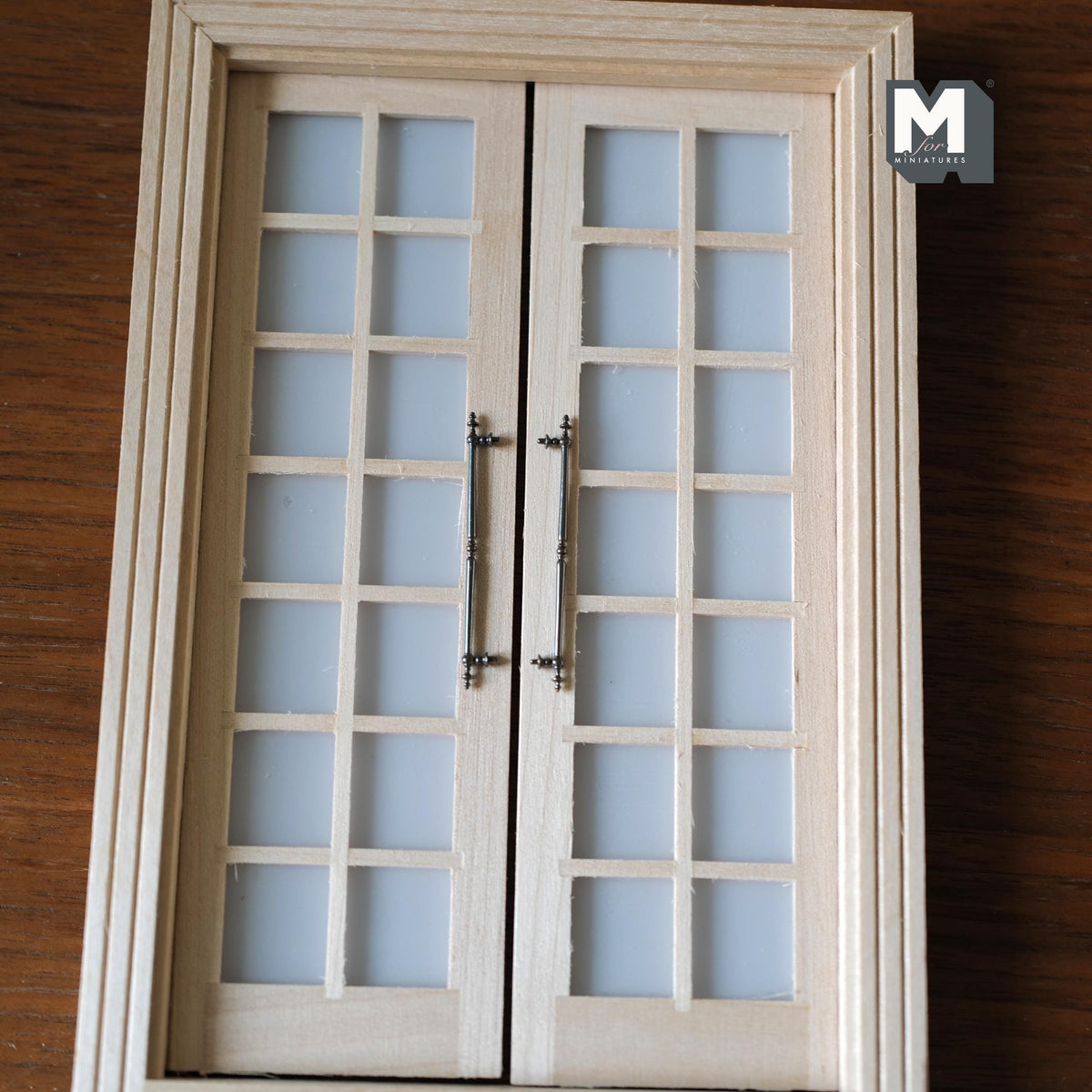 1:12 Scale Miniature Long Door Pulls, French Door Handles Set of 2, Requires Mounting, 1-15/16 inch tall (metallic gray)