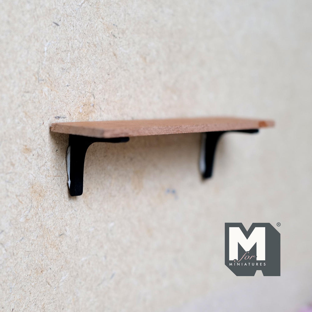 Miniature Floating Shelf 1:12 Scale Dollhouse Wall Mount Shelf Display Shelf 3-9/16 inch long - A070