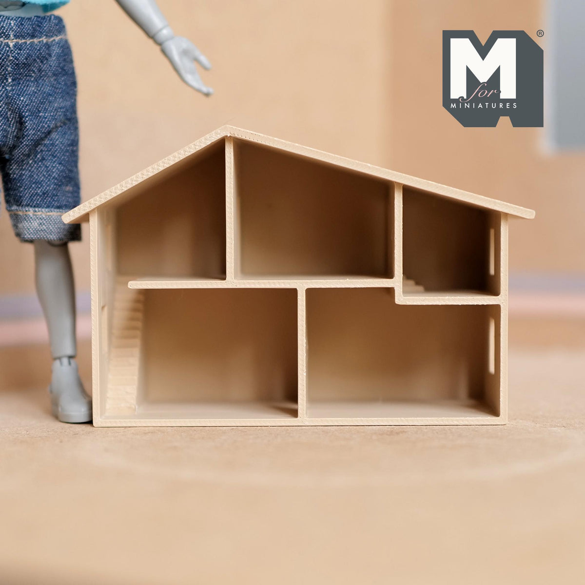 1:144 Scale Micro Dollhouse 1 Inch Scale Playroom Accessory & Miniature Toy House 3-15/16 inch wide (beige) - A044
