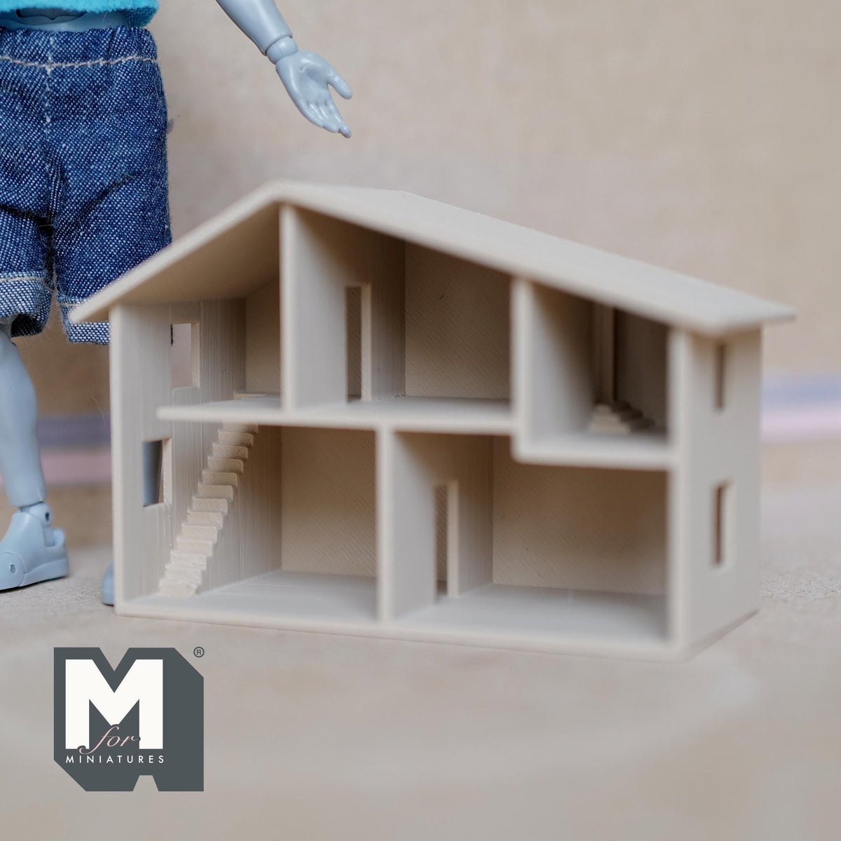 1:144 Scale Micro Dollhouse 1 Inch Scale Playroom Accessory & Miniature Toy House 3-15/16 inch wide (beige) - A044