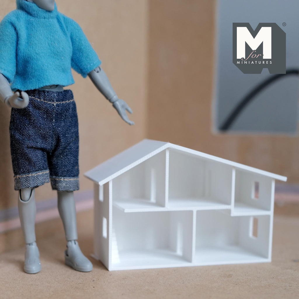 1:144 Scale Micro Dollhouse 1 Inch Scale Playroom Accessory & Miniature Toy House 3-15/16 inch wide (white) - A051